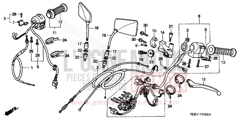LEVIER DE GUIDON/COMMUTATEUR/CABLE de CA125 REBEL GRAIN GOLD METALLIC (Y159) 1999